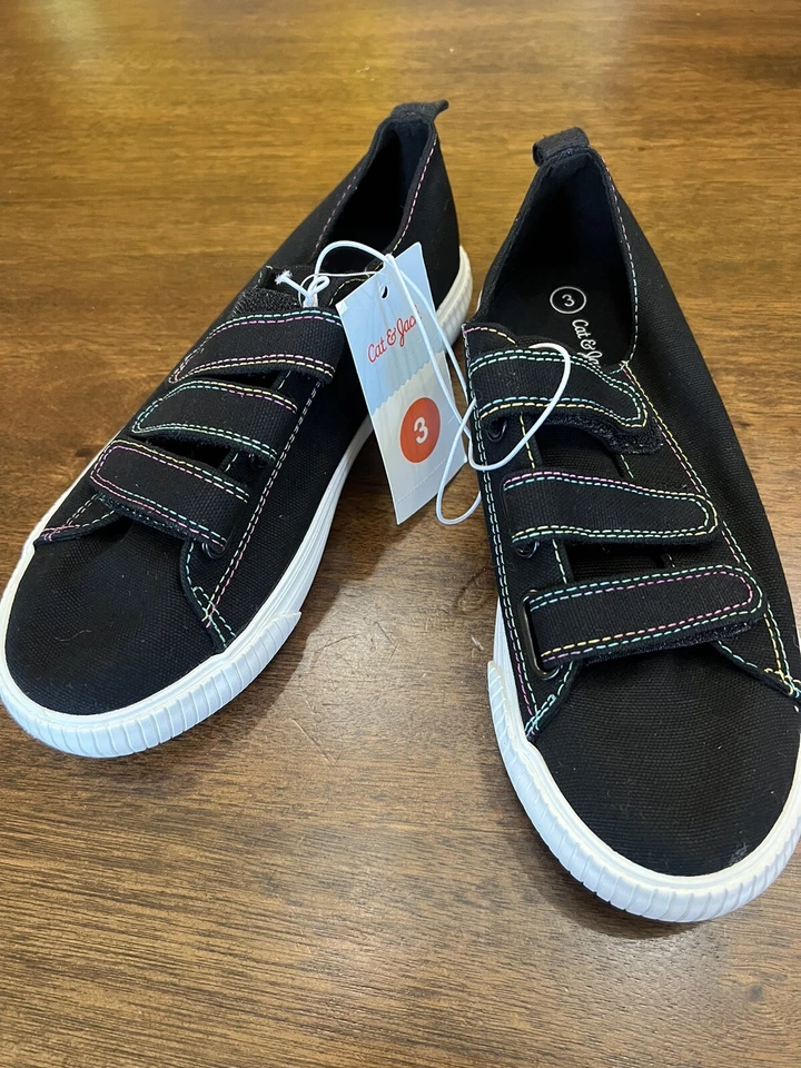 Zapatillas Peyton Cat & Jack para niñas jóvenes costuras negras y arco iris nuevas Foto 1 de 1