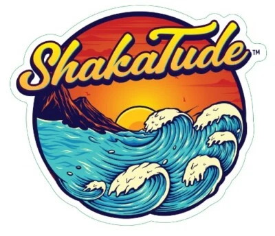 Calcomanía adhesiva Sun & Waves ShakaTude buenas vibraciones colgar suelta Hawaii Aloha surf Foto 1 de 4