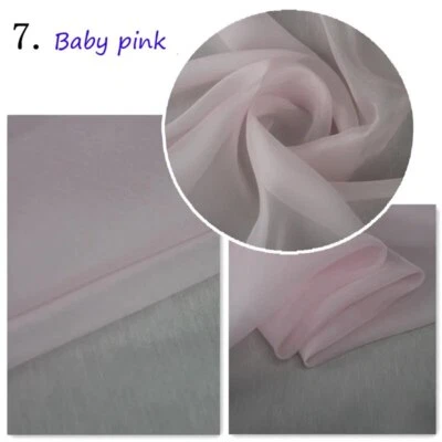 Natural Silk Chiffon 55'' By Yard Soft Scarf Lining Mulberry Chiffon Silk Fabric - Image 1 of 4