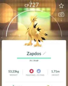 Pokémon Tra de Go - Brillante Galarian Zapdos - Comercio sin registrar 1 molino de polvo - Imagen 1 de 1