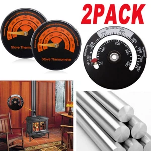 2X Magnetic Wood Stove Flue Pipe Thermometer Burner Solid Temperature Or Mg Rod - Picture 1 of 42