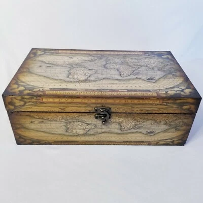 Caja de madera con tapa plana Cheungs FP-4062-2TR -1 de un juego de 2 Foto 1 de 4