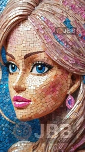 Barbie Doll Mosaic Digital Wallpaper Image Art Desktop Picture Photo Background - Picture 1 of 1