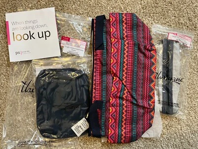 NEW Thirty One Lot Get Creative Round Caddy Slim rectangle pouch Sierra stripes - Image 1 of 4