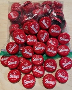 100 HELLROT STONEY'S STONEYS BIERFLASCHENVERSCHLÜSSE SAUBERES PROJEKT BEREIT SCHNELL SHPG - Bild 1 von 1