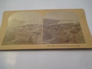 Norway Birdseye View Christiania Norwege Stereoview Card - Picture 1 of 3