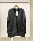 Toteme Women's V-Neck Threaded Wool Knitted Cardigan Sweater Coat