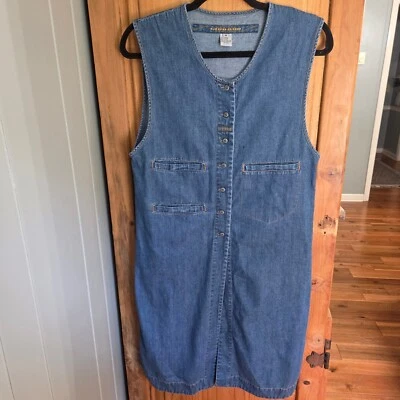 Vintage Marithe Francois Girbaud Denim Dress Button Front Slit Womens M - Image 1 of 4