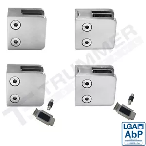 Glashalter Edelstahl 45x45mm Eckig V2A Klemmhalter Glasklemme Geländer Sicherung - Bild 1 von 13