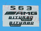Gloss Black Flat " S63 AMG BITURBO " Trunk Embl Badge Sticker for Mercedes Benz