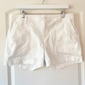 PRANA Women’s White Elle Cotton Chino Shorts Size 31 Resort Travel - Picture 1 of 7
