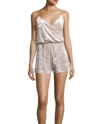 Romeo & Juliet Couture Sleeveless Velvet Faux Wrap Romper Size Medium - Image 1 of 4