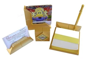 "Nobody Barks In L.A " 4 Pc. Desk Set-Clock, Card Holder, Photo Frame, Pad & Pen - Picture 1 of 11