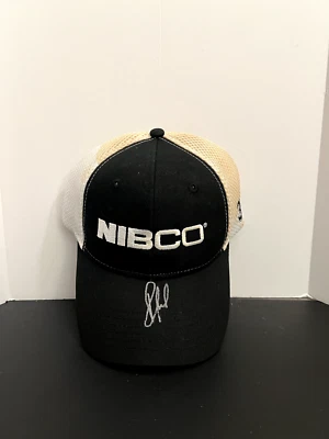 Paul Menard 2014 Michigan Blanco y Negro Nibco Victory Lane Sombrero Firmado Foto 1 de 3