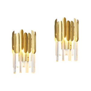Aplique de pared de cristal MOSSODOR lámpara de pared moderna accesorio de iluminación dorado - Imagen 1 de 20