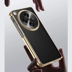For One Plus Open Luxury Business Leather Case Shockproof Plating Hard PC Cover - Picture 1 of 19