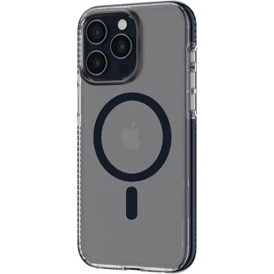 tech21 iPhone 15 Pro Max Case Evo Crystal MagSafe Back Cover Clear / Blue Edge - Image 1 of 4