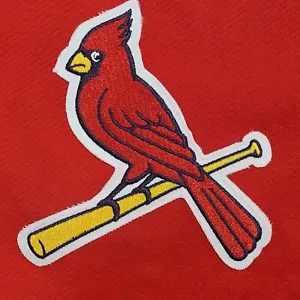 Vintage St. Louis Cardinals Jersey Red Bird And Bat Button Up Majestic Medium - Picture 1 of 5