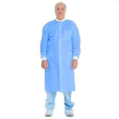 Halyard 10034 Basıc* Plus Lab Coat XX-Large w/ cuff - Blue - Case of 25 - Image 1 of 4