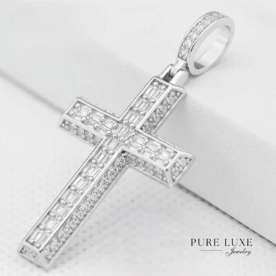 Dije unisex de plata esterlina 925 con circonita cúbica corte brillante 46 mm para hombre*caja Foto 1 de 3