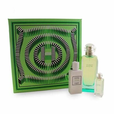 Hermes Un Jardín Sur Le Nil Juego de 3 piezas - Eau de toilette spray tamaño completo 3,3 OZ RARO Foto 1 de 3