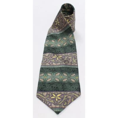 Stonehenge Cocktail Collection Mens Silk Geometric Regular Tie Necktie Green Foto 1 de 3