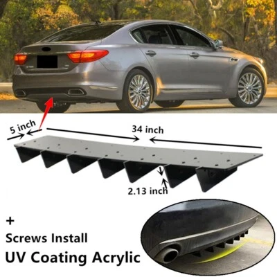 34x5" Fit For 2015-2018 Kia K900 Rear Underbody Air Diffuser Shark Fin Spoiler Foto 1 de 4