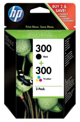 Cartucce di inchiostro originali HP 300 Multipack DeskJet Photosmart ENVY - Immagine 1 di 4