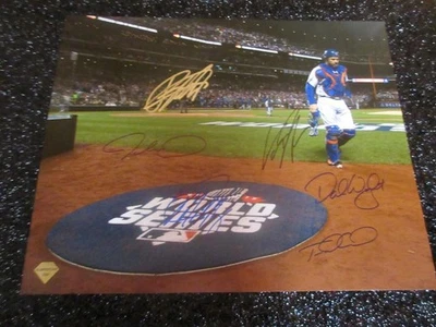 大卫·赖特·巴顿洛·科隆手工签名 6 张亲笔签名 16 X 20 照片 2015 METS COA 2 — 第 1/4 张图片