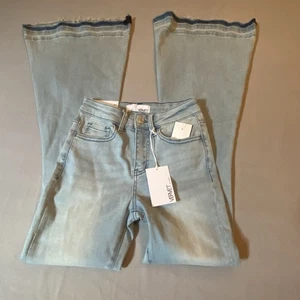 Neu Vervet Bella High Rise Flare Distressed Stretch Jeans 24 Neu mit Etikett - Bild 1 von 9