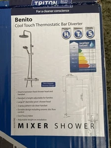 Triton Benito Rear-Fed Exposed Chrome Thermostatic Mixer Shower with Diverter - Picture 1 of 18