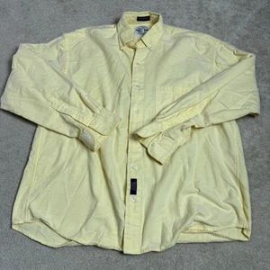 Gant Salty Dog Mens Solid Flannel Button Down Shirt Medium Yellow - Picture 1 of 9