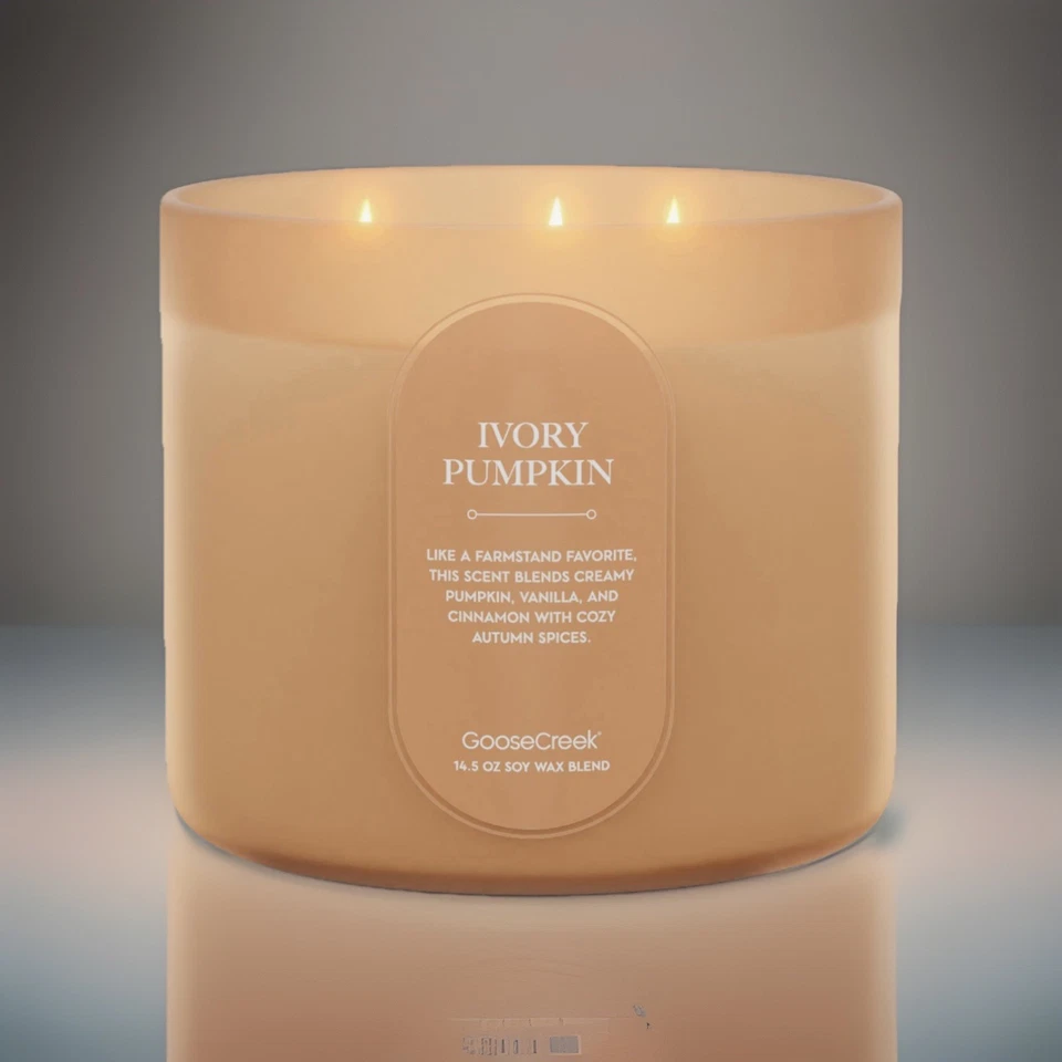 Goose Creek 3-Wick Candle- Ivory Pumpkin (14.5 oz) - Image 1 of 1