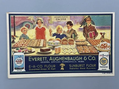 Tinta publicitaria c. 1930 E-A-CO y harina Sunburst Minneapolis Minnesota Foto 1 de 3