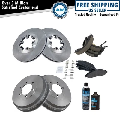 Brake Shoes Drums & Pad Rotor COMPLETE Kit w/Fluids for Chevy Isuzu — 第 1/4 张图片
