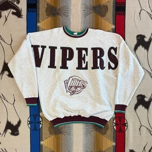 Sudadera De Colección Años 90 Detroit Vipers Deletrear Talla XL/2XL Bordada Hockey - Imagen 1 de 9
