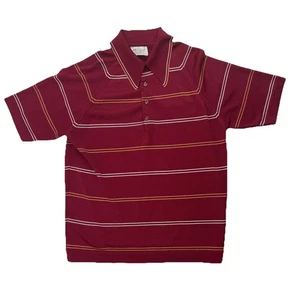 VTG Donegal Coleseta Mens M Red Gold White Polo Shirt - Picture 1 of 6