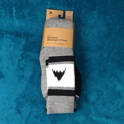 Paquete de 2 calcetines de esquí de snowboard de peso medio Burton Weekend negros grises para hombre grandes 10,5-13,5 Foto 1 de 4