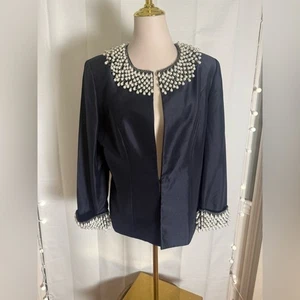 Verucci by Chancelle marineblau Perlen verziert formelle Jacke Damen 12 - Bild 1 von 5