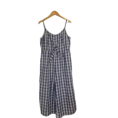 Lucen by Nikibiki Women's Sleeveless Linen Wide Leg Plaid Jumpsuit Size XL Multi - Image 1 of 4