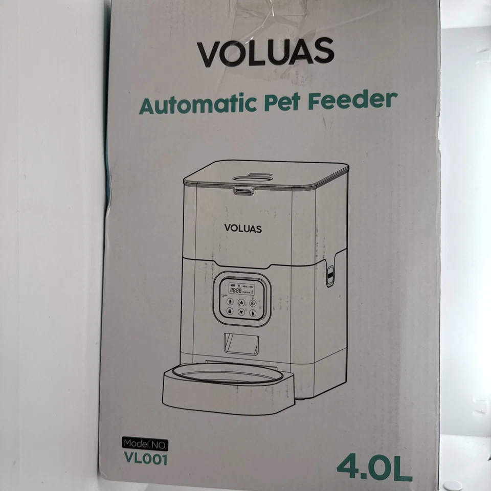 Alimentadores automáticos para gatos VOLUAS - Alimentador programado para mascotas para gatos y perros con comida seca Foto 1 de 4
