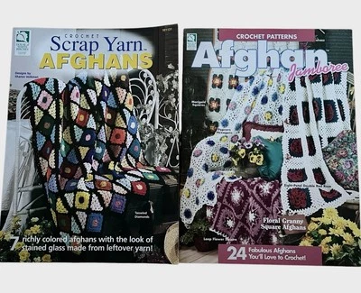 House of White Birches AFGHANS Pattern Leaflet Instructions Lot 2 Granny Square - Image 1 of 4