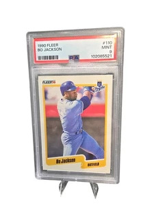 1990 Fleer Bo Jackson PSA 9 Mint #110 Baseball Card Royals Outfield Graded - Picture 1 of 4