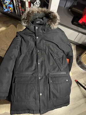 Chaqueta parka Pajar 1963 Eton longitud media plumón 4 capas piel real negra para hombre M $560 Foto 1 de 4