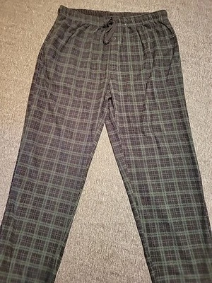 Stafford Pajama Sleepwear Fleece Lounge Pants Men's SZ XL Green Plaid Cozycore  - Image 1 of 4