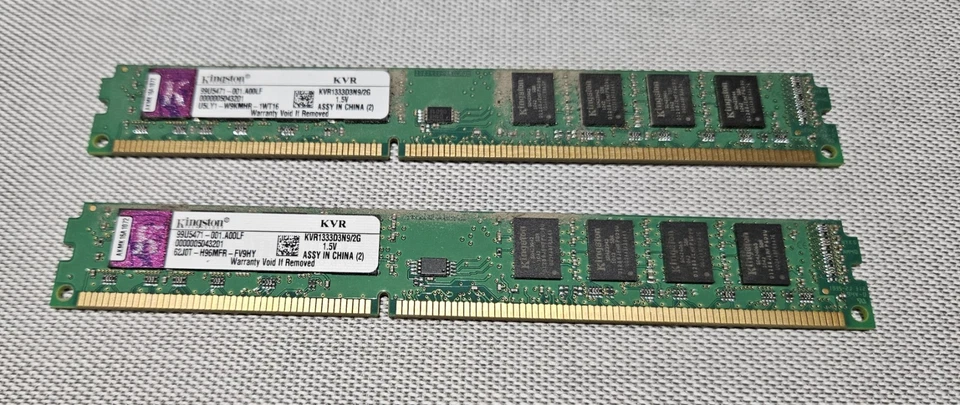 2 x Kingston KVR1333D3N9/2G (2 GB, PC3-10600 (DDR3-1333), DDR3 SDRAM, 1333 MHz - Image 1 of 1