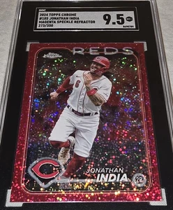 2024 Topps Chrome - Jonathan India - #185 rifrattore maculato magenta /350 SGC 9,5 - Foto 1 di 7