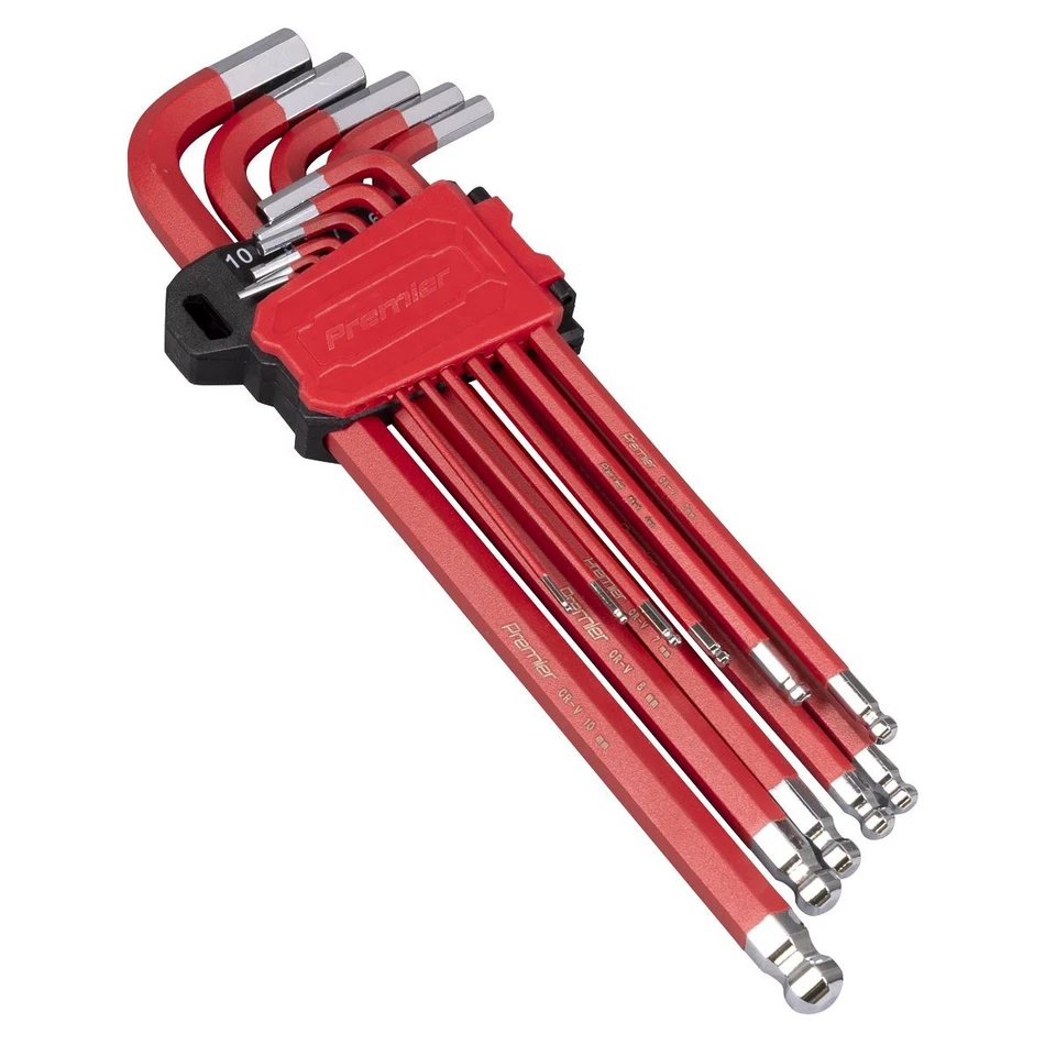 Sealey Ball-End Hex Key Set 11pc Anti-Slip Extra-Long Metric AK7164 - Image 1 of 1