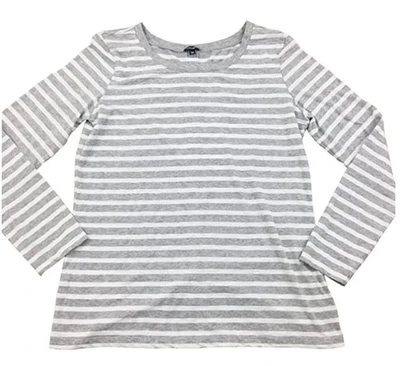 Espléndida Camisa Para Mujer Cerine Slub Rayas Botón Trasero Gris y Blanco Talla XL Foto 1 de 4
