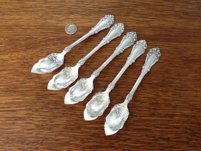1847 ROGERS BROS. Silverplate BERKSHIRE All 5 CITRUS Orange FRUIT Spoons No Mono - Image 1 of 4